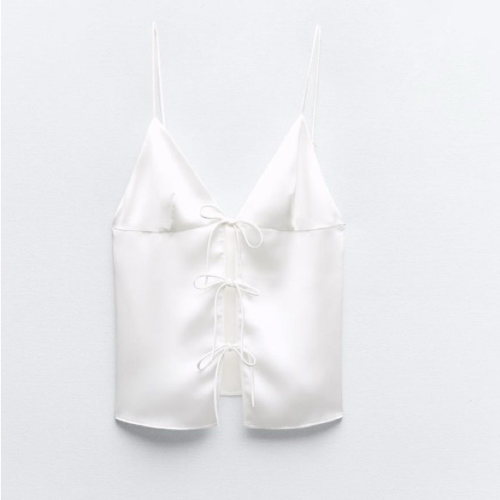 Satin Effect Top With Bow